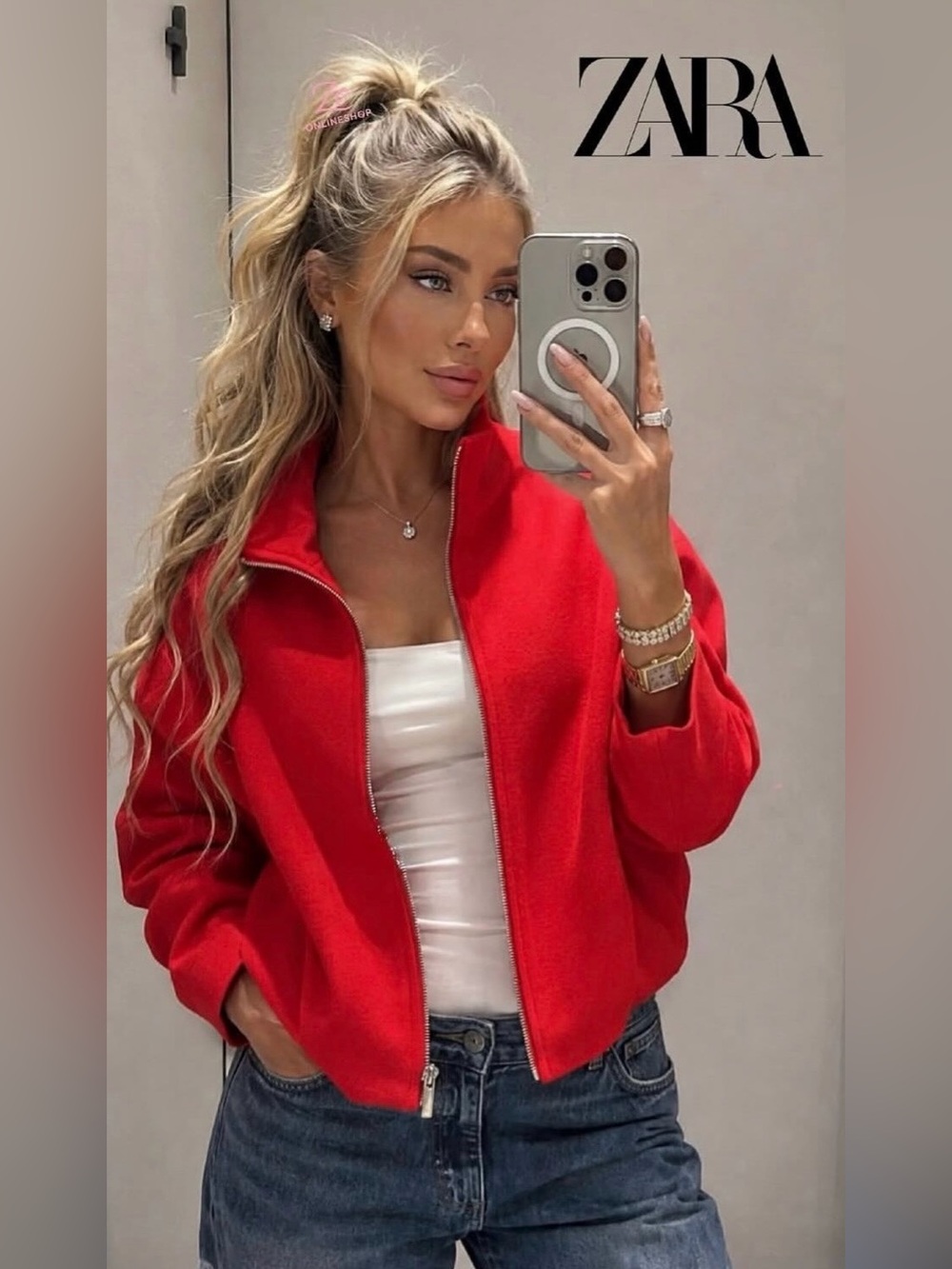 STAND-UP COLLAR BOMBER JACKET